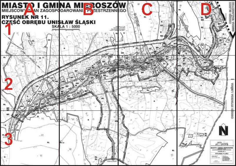 Mapa Unisławia Śląskiego